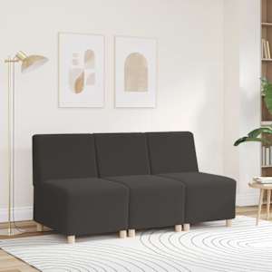 vidaXL Modularna sofa bez naslona za ruke tamno siva 55 cm kovrčava tkanina imitacija vune