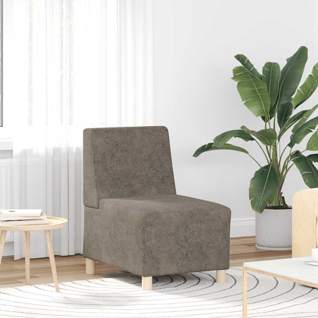 vidaXL Sofa-Stuhl ohne Armlehnen Dunkelgrau 55 cm Wildleder-Optik