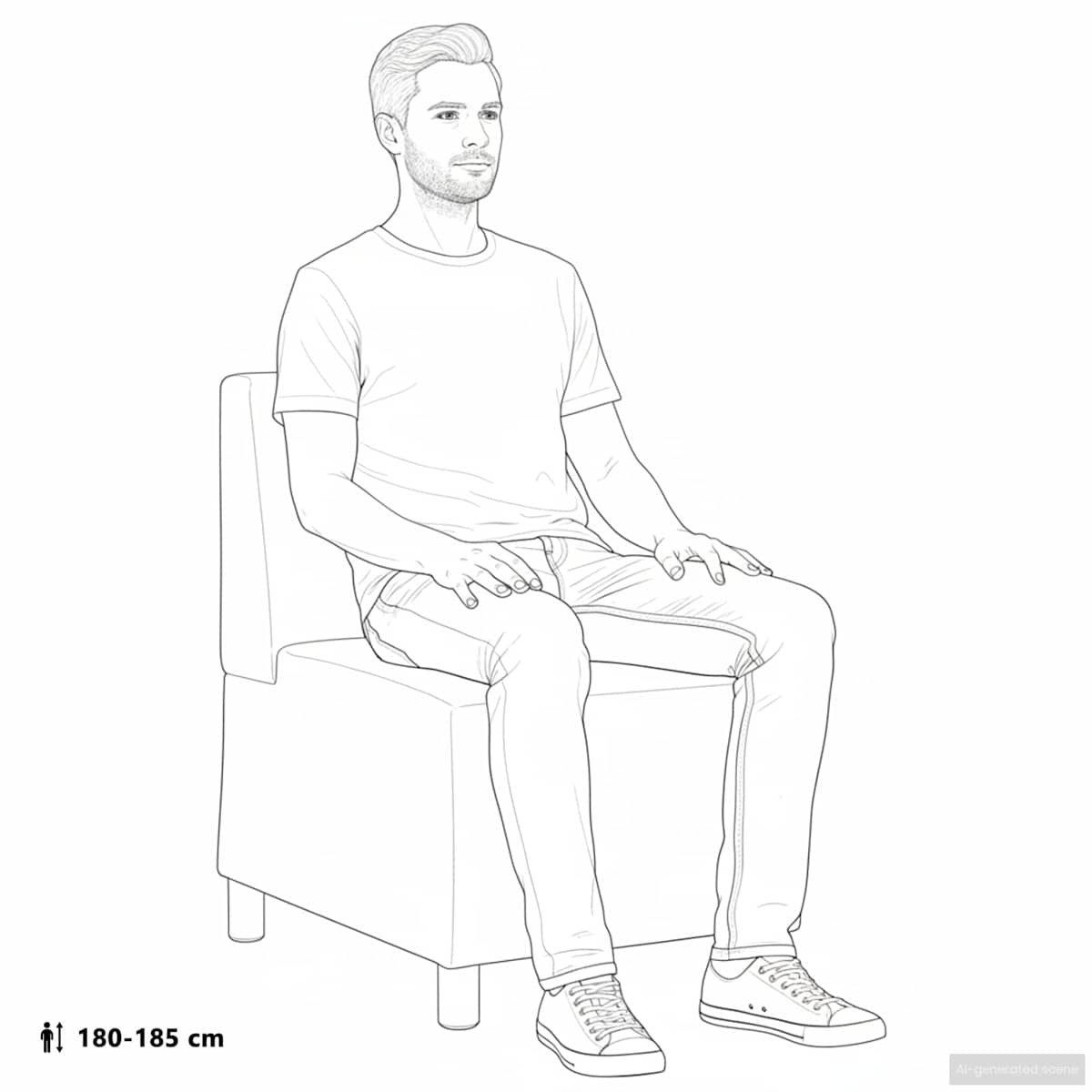 Sofastol uden armlæn 55 cm imiteret ruskind - Billede 8
