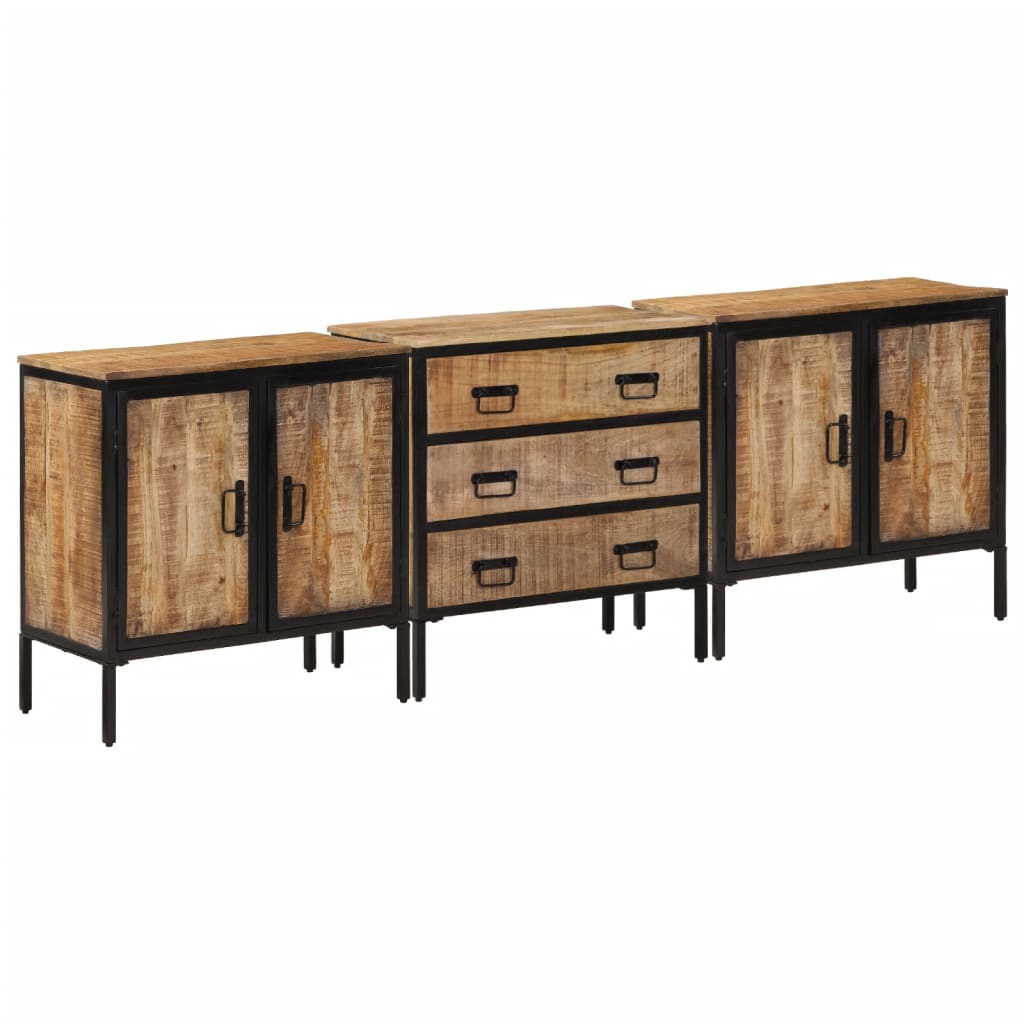 vidaXL Sideboards 2 Stk. 70x35x70 cm Raues Mango Massivholz