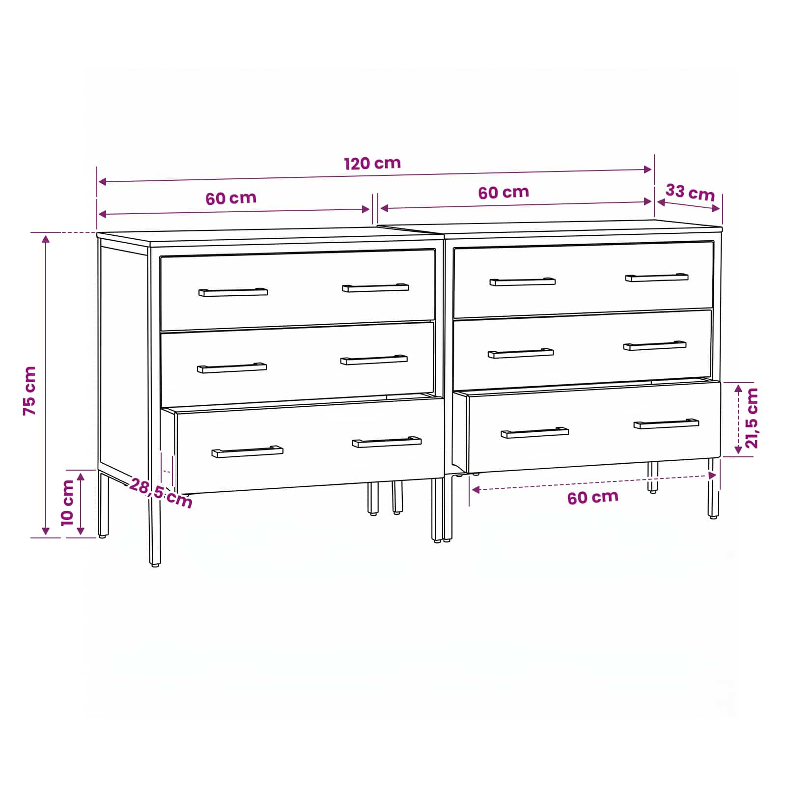 Dressoirs 70 x 35 x 70 cm Bruin Massief ruw mangohout image 12