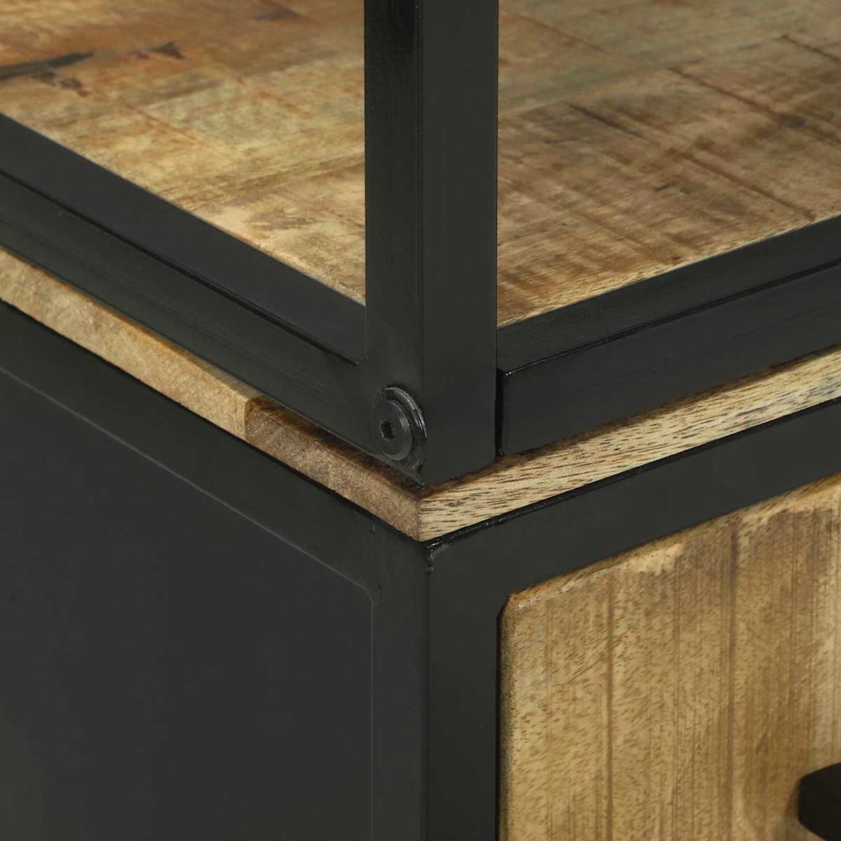 Highboard med skuffe Brun 70 x 35 x 180 cm Massivt mangotræ - Billede 8
