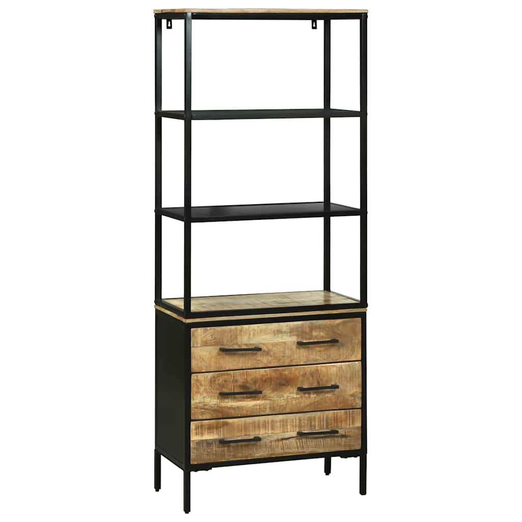 vidaXL Hoge kast 70x35x180 cm massief ruw mangohout