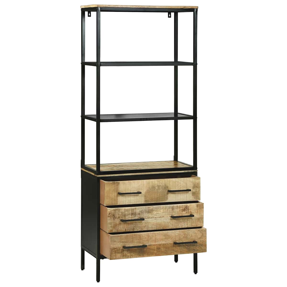 Highboard med skuffe Brun 70 x 35 x 180 cm Massivt mangotræ - Billede 4