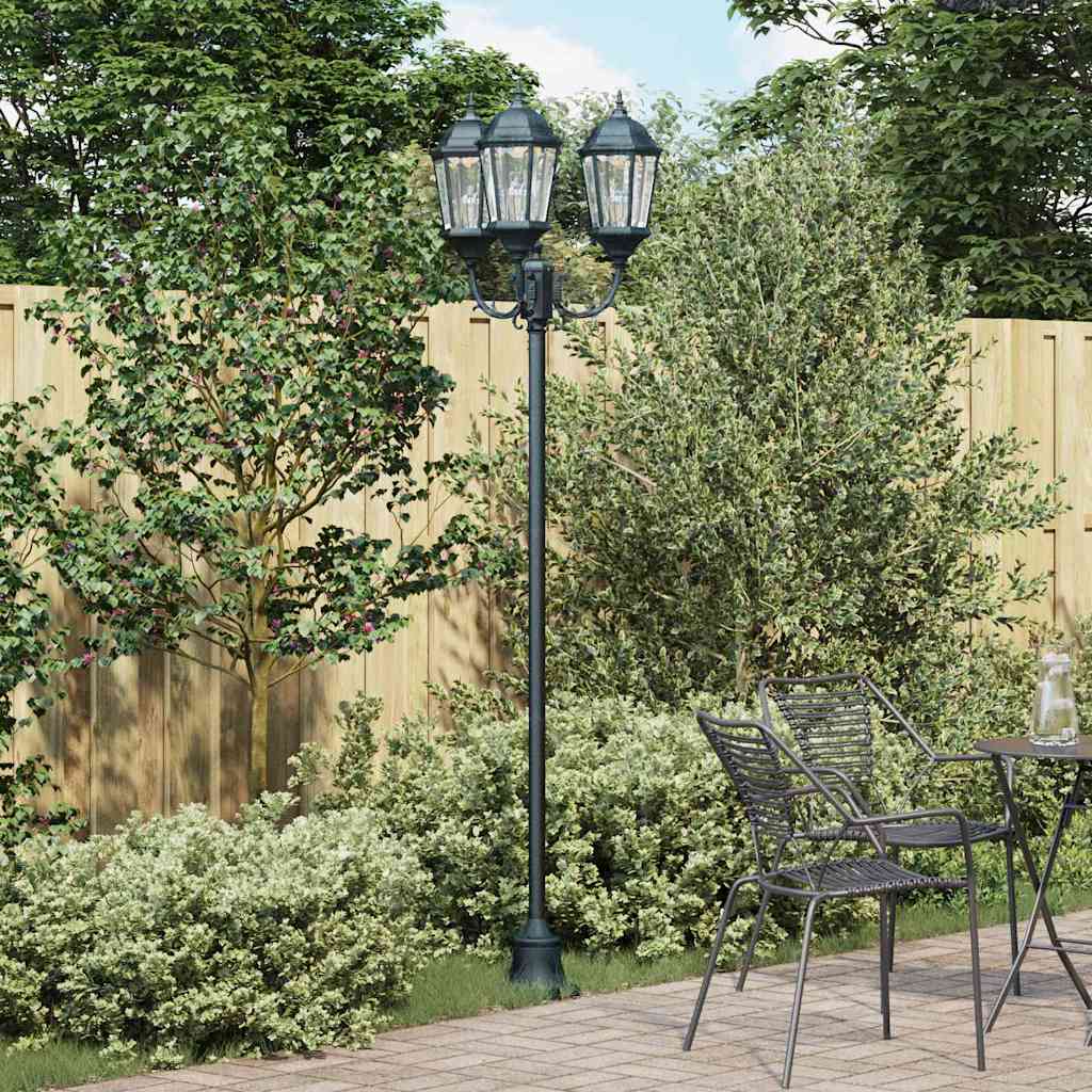 Záhradný svetelný stĺp s 3 lampami E27 Zelený 220 cm Hliník 42000339