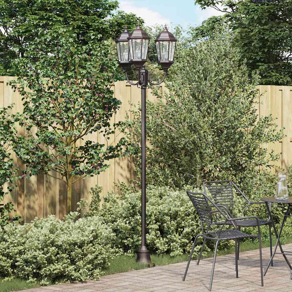 Záhradný svetelný stĺp s 3 lampami E27 Bronz 220 cm Hliník 42000341