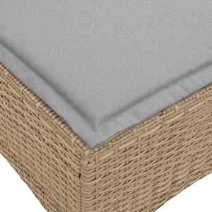 Vrtna sedežna garnitura 3-delna z blazinami L bež poli ratan - slika 10