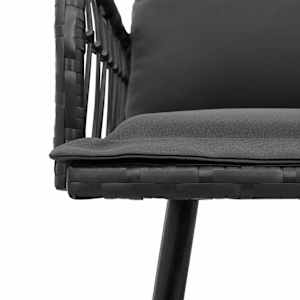 Komplet za jedilnico v vrtu z blazino 2 pcs Črna poli ratan - slika 9