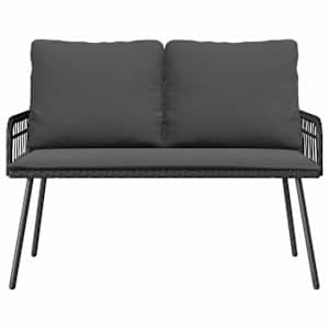 Komplet za jedilnico v vrtu z blazino 2 pcs Črna poli ratan - slika 7