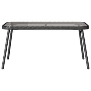 Komplet za jedilnico v vrtu z blazino 2 pcs Črna poli ratan - slika 8