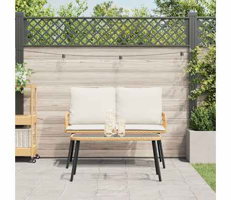 vidaXL Set de masă pentru grădină 2 buc. natural poliratan
