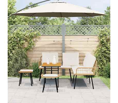vidaXL Ensemble de canap&eacute; de jardin 4 pcs Beige polyrotin