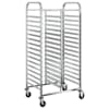 vidaXL kandikuk&auml;ru 32 GN mahutiga 75x55x162,5 cm roostevabast terasest