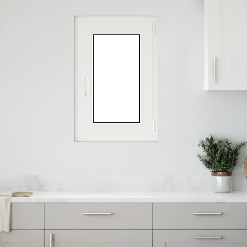 vidaXL Kellari-ikkuna "RISOR" 50x75 cm kallistus-/kääntymisovi DIN oikealle valkoinen