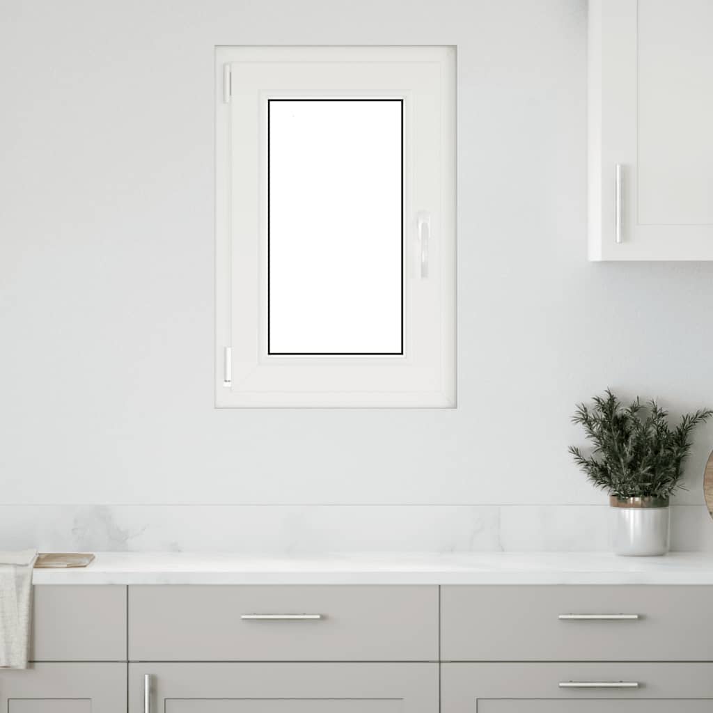 vidaXL Kellari-ikkuna "RISOR" 50x75 cm kallistus- ja käänntöovi DIN vasenkätinen valkoinen