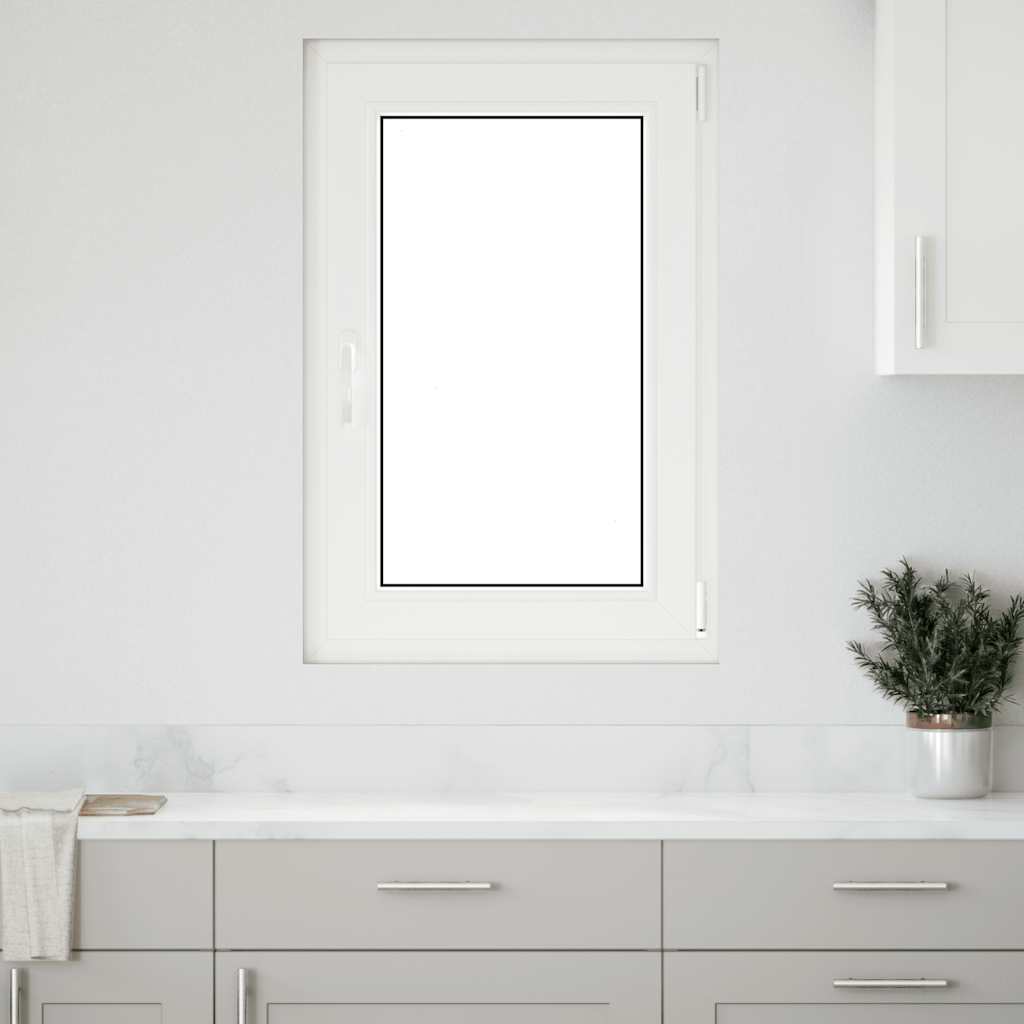 vidaXL Fereastră de subsol RISOR 60x80 cm Pânz-întors DIN dreapta alb