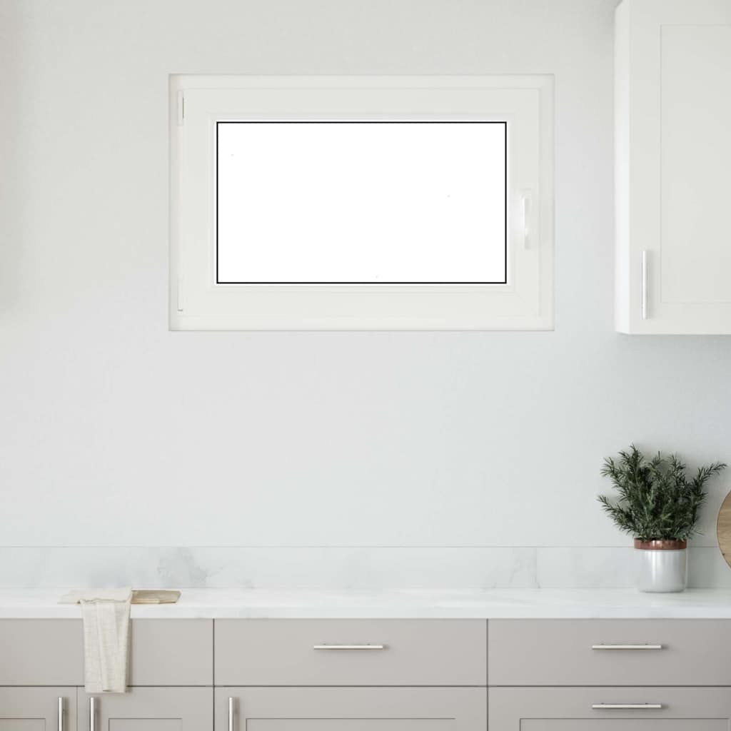 vidaXL Kellari-ikkuna "RISOR" 90x70 cm kallistus- ja käänntöovi DIN vasenkätinen valkoinen