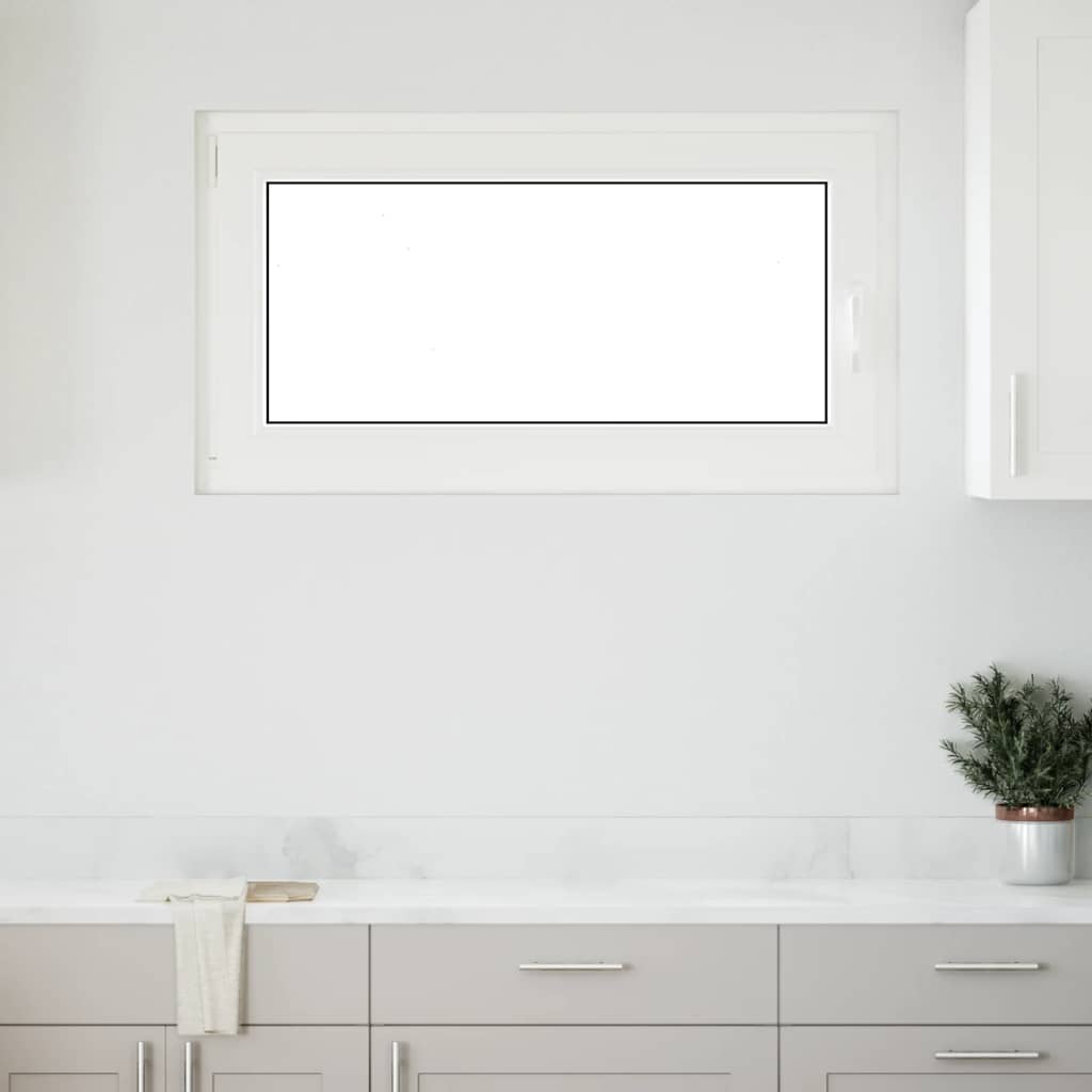 vidaXL Kellerfenster RISOR 110x50 cm Dreh Kipp DIN Links Weiß