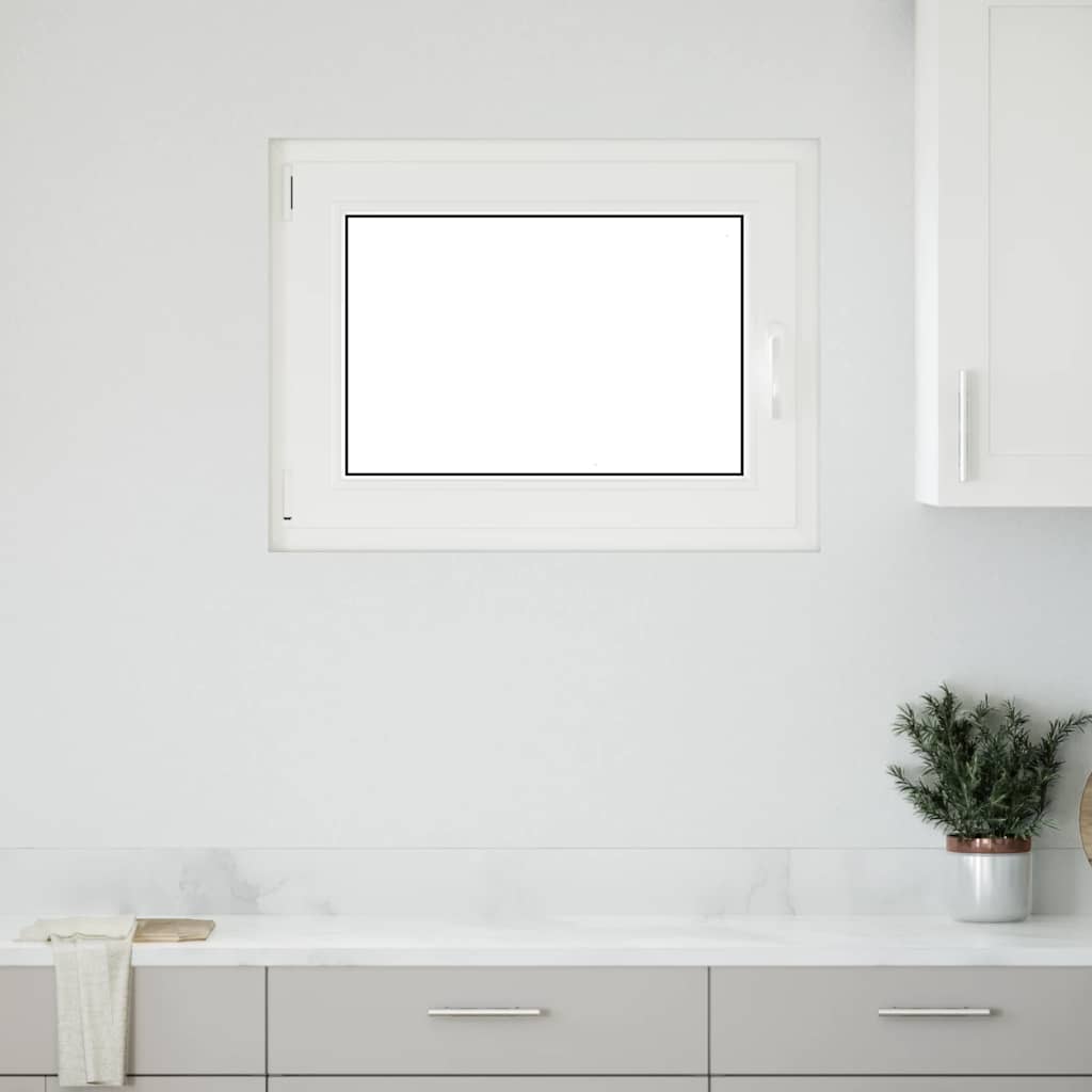 vidaXL Fereastră de subsol „RISOR” 80x70 cm oscilo-batantă DIN stânga, albă