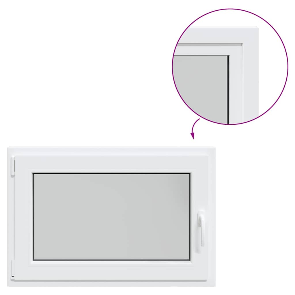 Thumbnail - vidaXL Kellerfenster RISOR 90x60 cm Dreh Kipp DIN Links Weiß