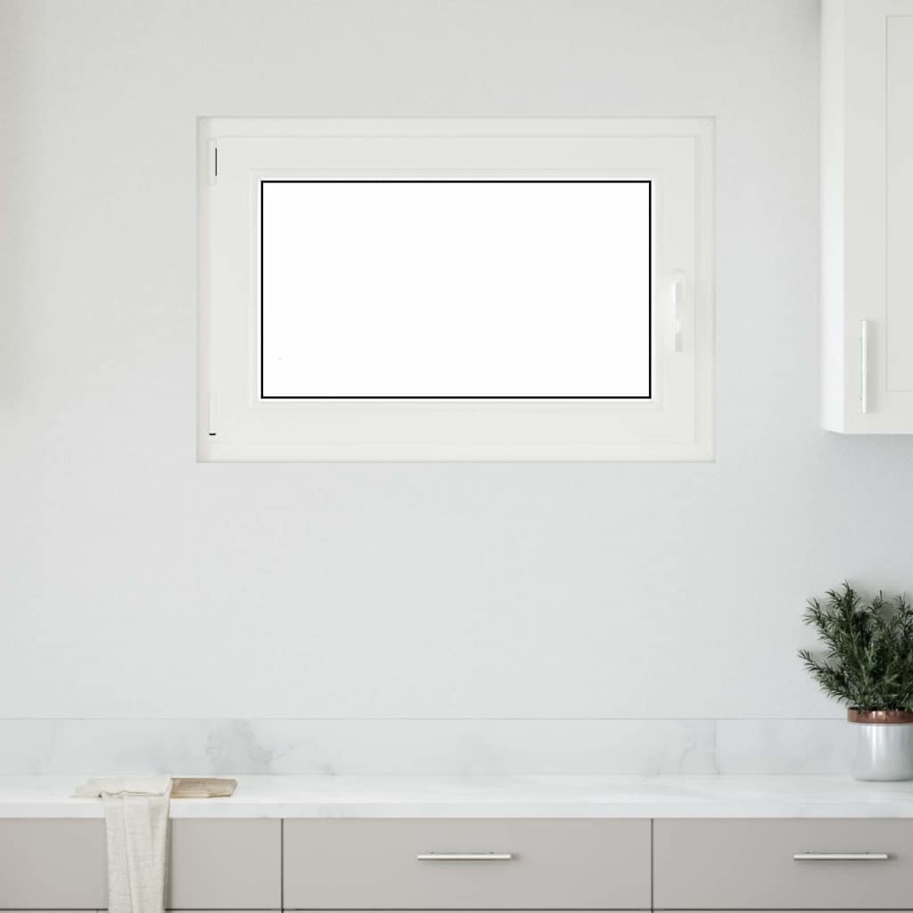 vidaXL Kellari-ikkuna "RISOR" 90x70 cm kallistus- ja käänntöovi DIN vasenkätinen valkoinen
