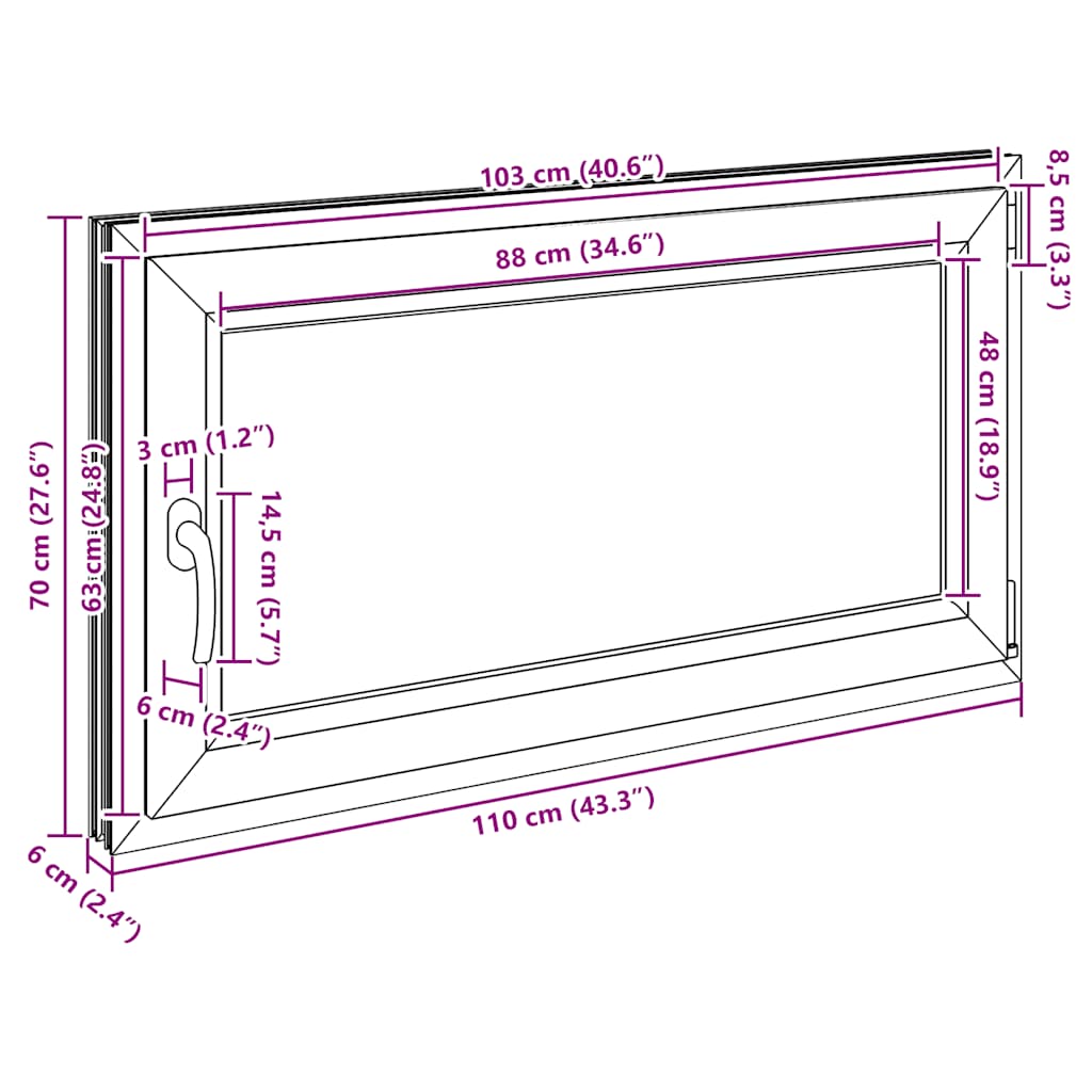 Kletno okno "RISOR" 110x70 cm vrtljivo-nagibno DIN desno belo - slika 12