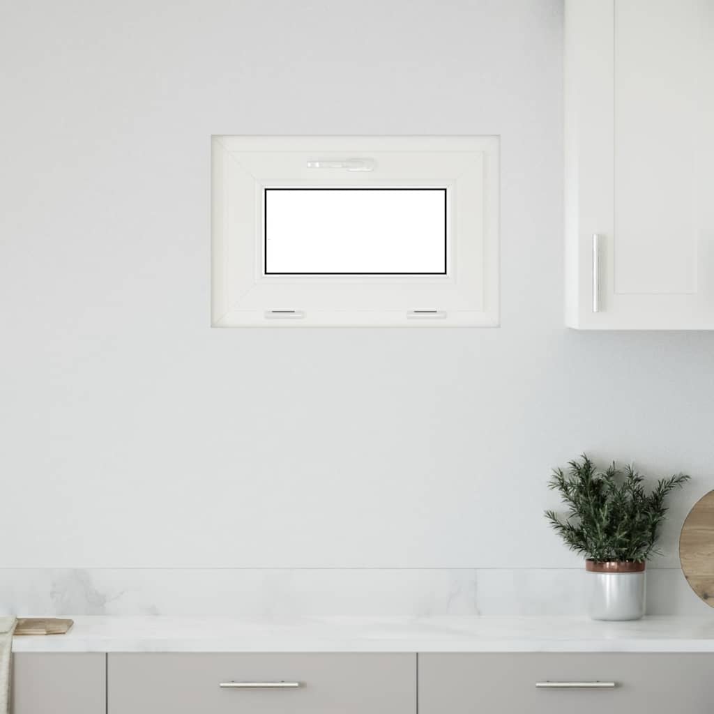 vidaXL Kellerfenster RISOR 60x40 cm Kipp 3-fach Verglasung Weiß