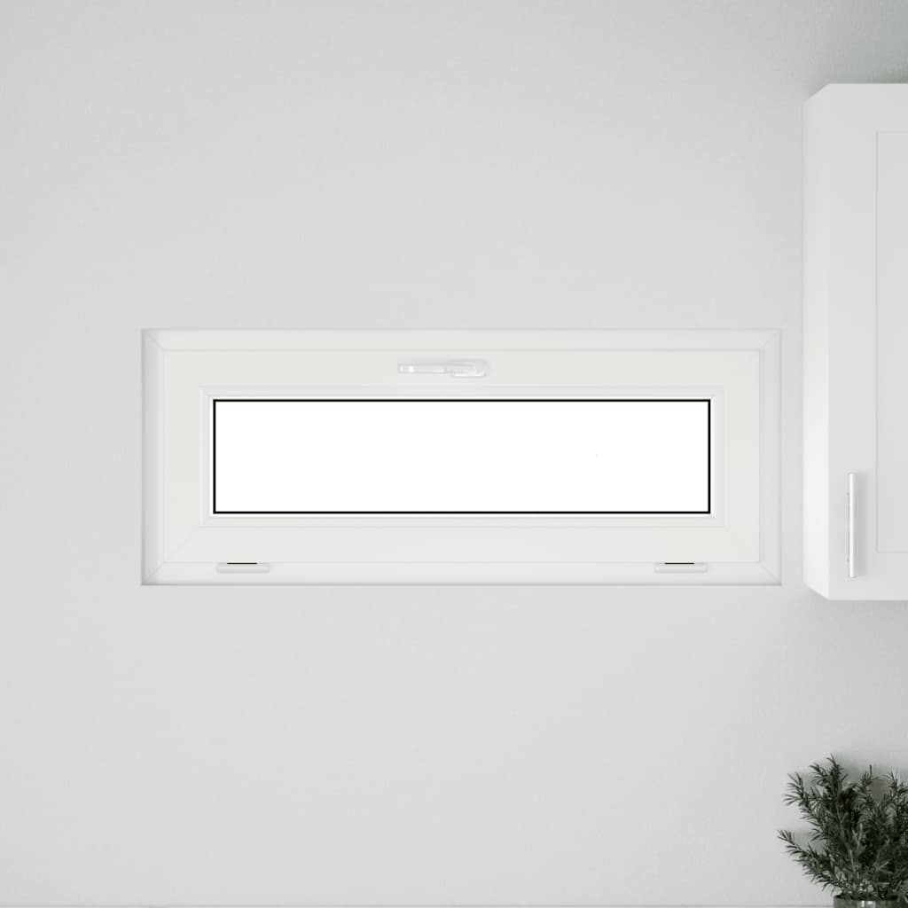 vidaXL Fereastră de subsol „RISOR” 110x40 cm înclinat 3 geam alb