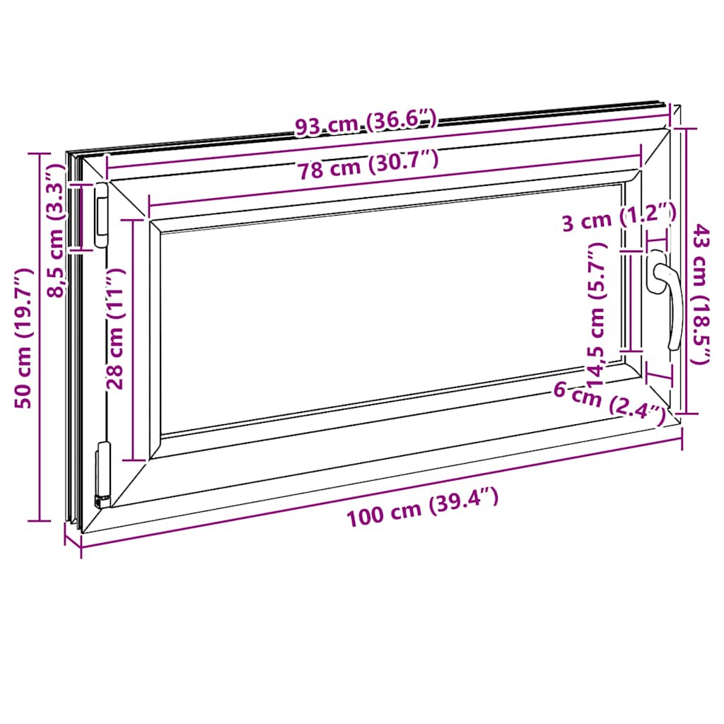 Kletno okno "RISOR" 100x50 cm vrtljivo-nagibno DIN levo antracitno - slika 12