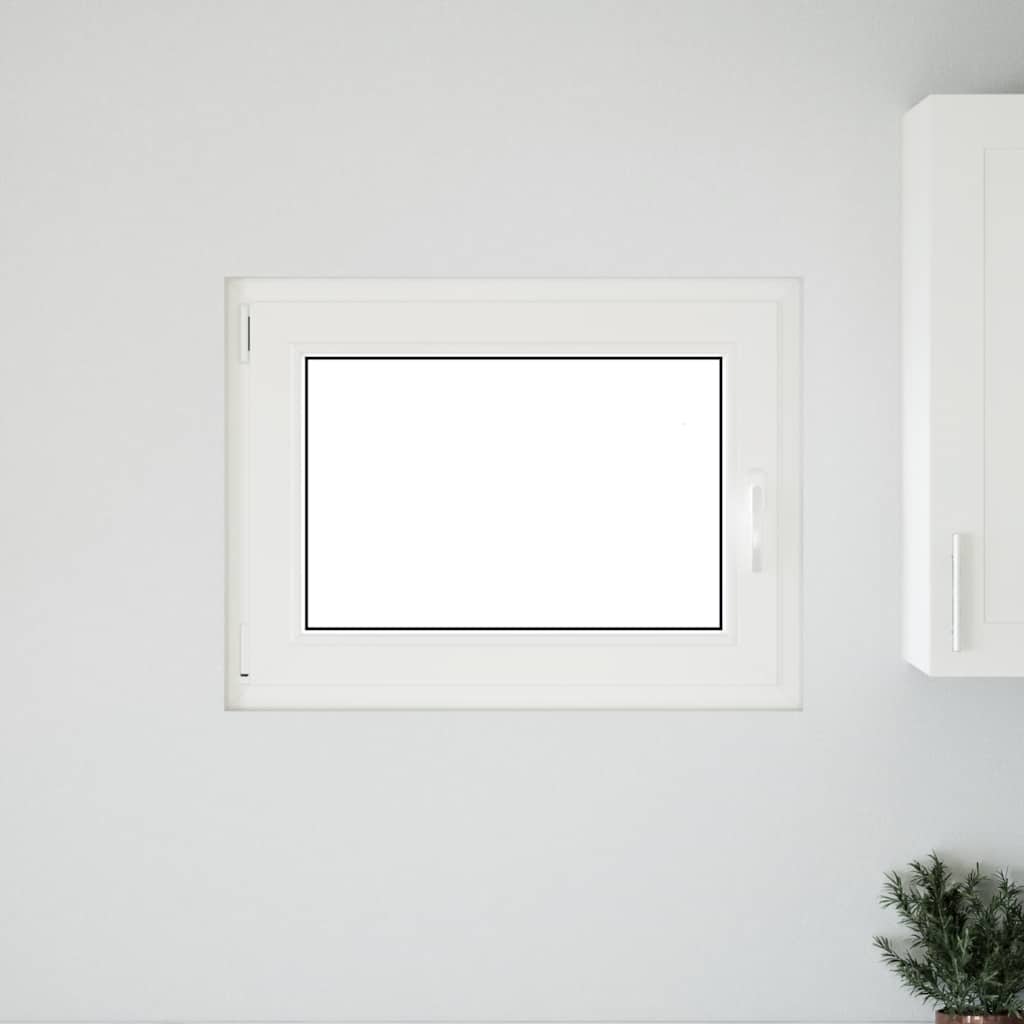 vidaXL fehér alagsori ablak RISOR 90x70 cm billenő-forgatható DIN bal