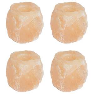 vidaXL Soola Kivi Tealight Hoidjad 4 tk Roosa Soole kivi