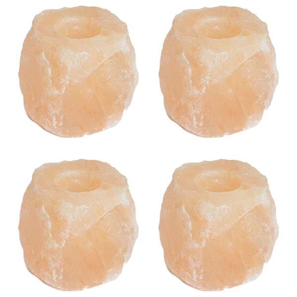 vidaXL Soola Kivi Tealight Hoidjad 4 tk Roosa Soole kivi