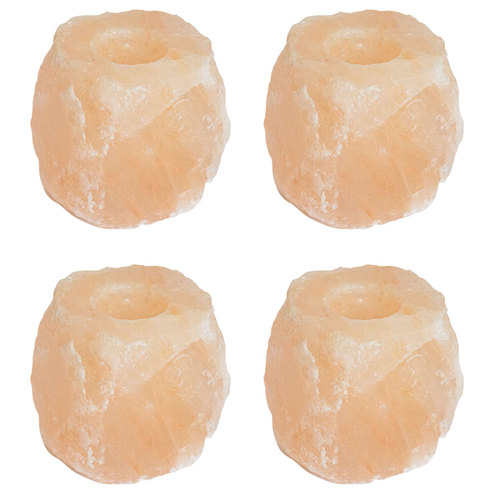 Portes-bougies en pierre de sel 4 pcs 4 kg Rose