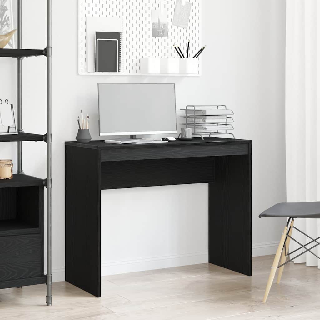 vidaXL skrivebord sort egetræ 90x40x72 cm konstrueret træ