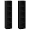 vidaXL CD-kapid 2 tk, must tamm, 21 x 16 x 93,5 cm, tehispuit