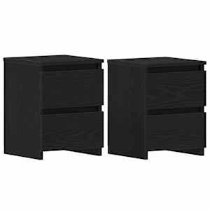 Noční skříňka 2 pcs Černý dub 30 x 30 x 40 cm kompozitní dřevo - obrázek 2