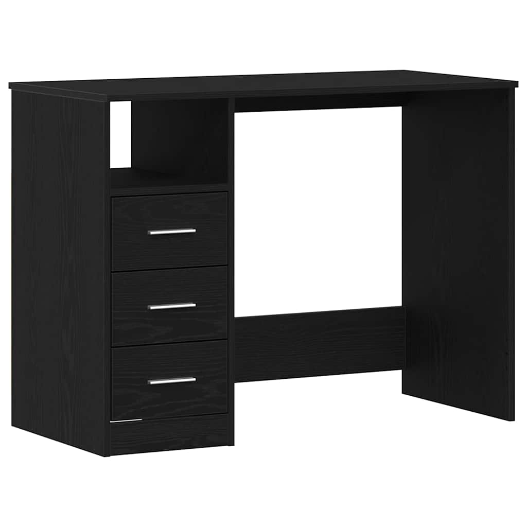 Thumbnail - vidaXL Schreibtisch mit Schubladen Schwarz Eichen-Optik 102x50x76 cm