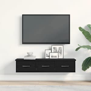 vidaXL Mobile a Parete Rovere Nero 88x26x18,5 cm in Truciolato