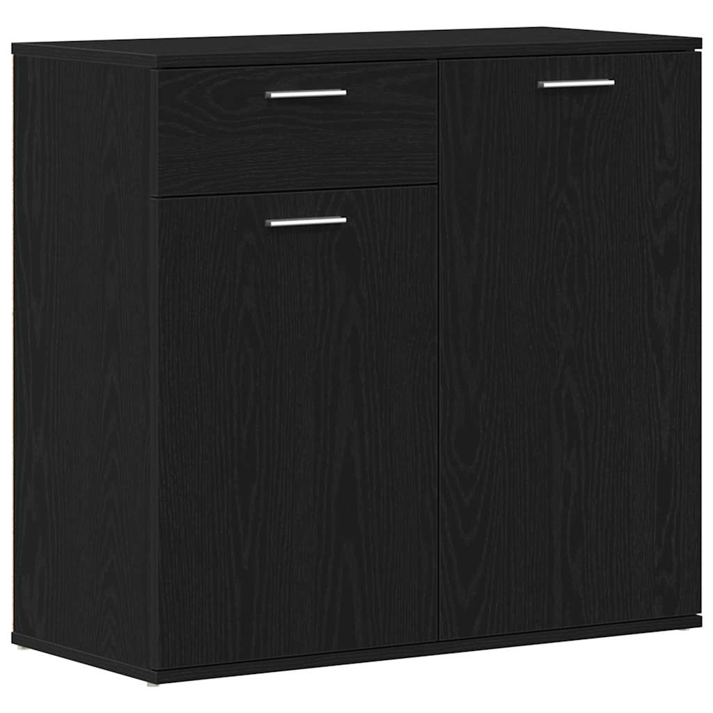 VidaXL Dressoir 80x36x75 Cm Bewerkt Hout Zwart Eikenkleurig