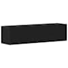 vidaXL telerikapp, must tamm, 120x30x30,5 cm, tehispuit