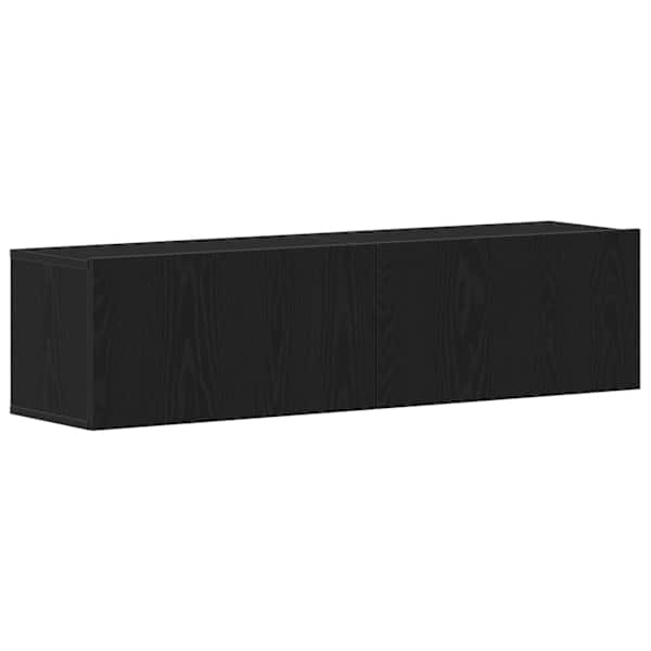 vidaXL telerikapp, must tamm, 120x30x30,5 cm, tehispuit