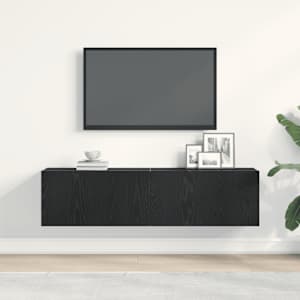 TV skříňka Černý dub 120x30x30,5 cm Dřevěná konstrukce - obrázek 3