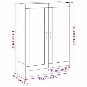 Skříňka na knihy Černý dub 82,5x30,5x115 cm Dřevěná konstrukce - obrázek 11