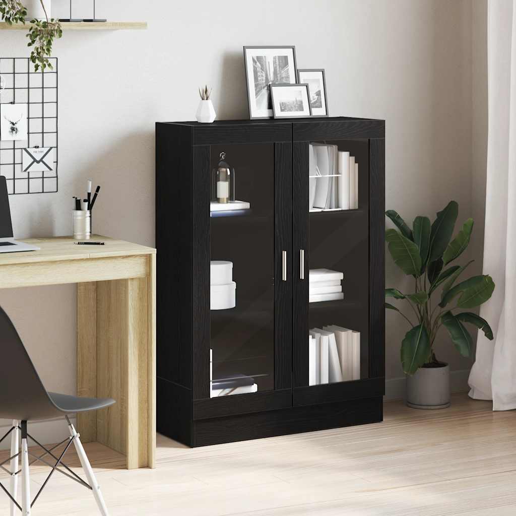 vidaXL Bücherschrank Schwarz Eichen-Optik 82,5x30,5x115 cm