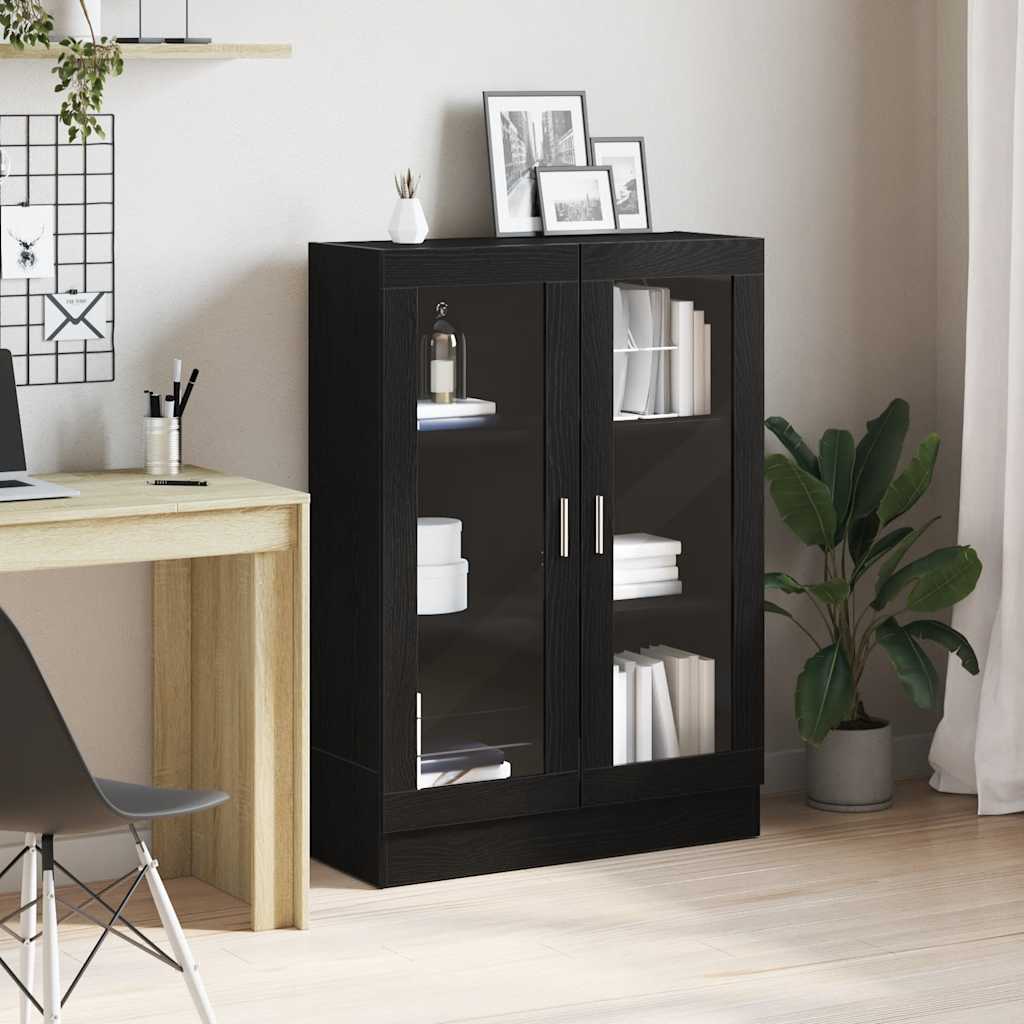 vidaXL Dulap cu carti stejar negru 82,5x30,5x115 cm lemn prelucrat