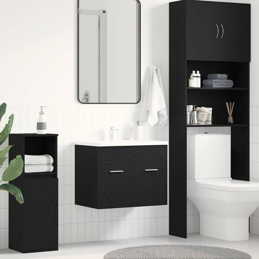 vidaXL Dulap chiuvetă baie, stejar negru, 60x38,5x46cm, lemn prelucrat