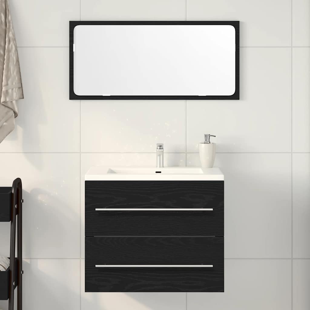 vidaXL Tvättställsskåp svart ek 60x38,5x48 cm konstruerat trä