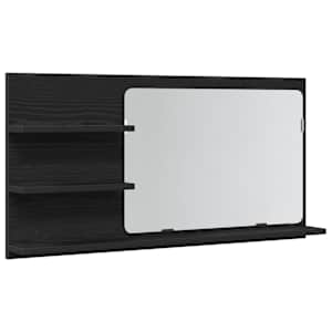 vidaXL vannitoa peegelkapp, must tamm, 90 x 11 x 45 cm, t&ouml;&ouml;deldud puit