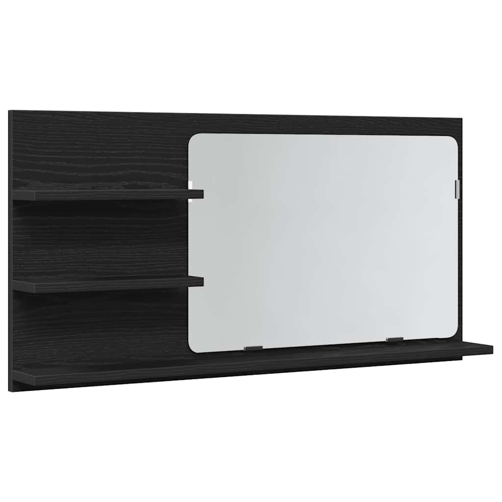 vidaXL Zrcadlová skříňka do koupelny, černý dub, 90 x 11 x 45 cm, imitace dřeva