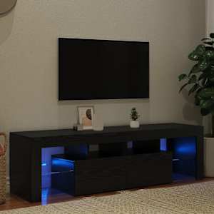 TV stolek s LED černý dub 140 x 36,5 x 40 cm kompozitní dřevo - obrázek 3